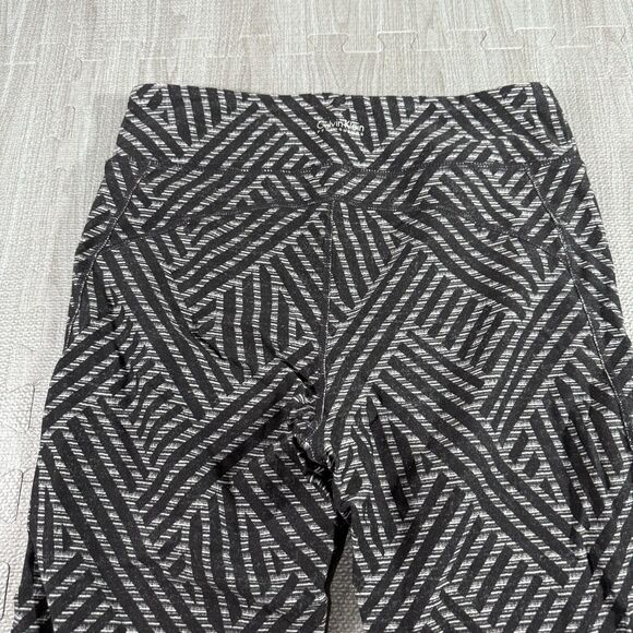 Calvin Klein Performance Wick Leggings Medium Geometric Black Gray Mesh - Picture 3 of 6